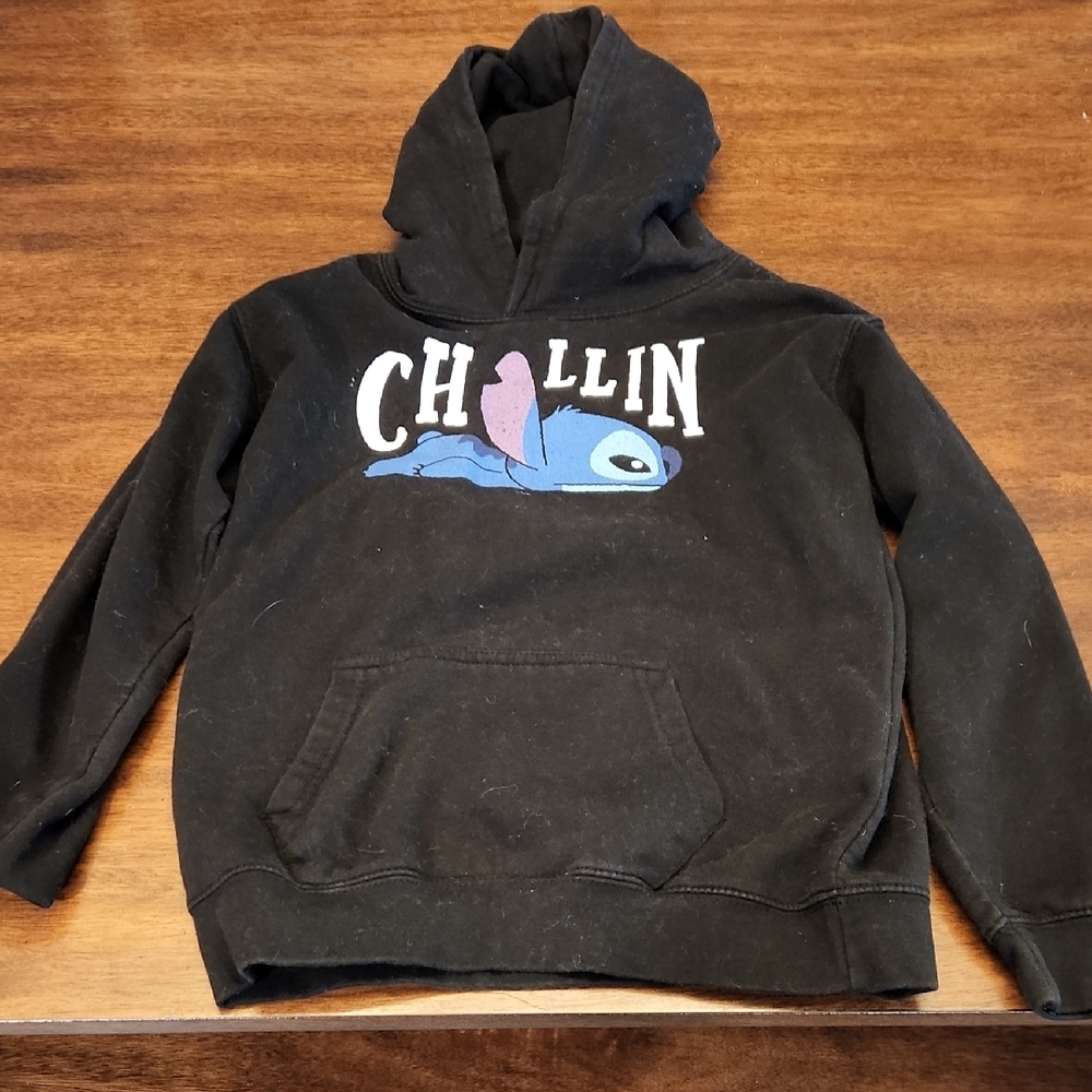 Disney Black Kids Hoodie - Chillin' Stitch Design